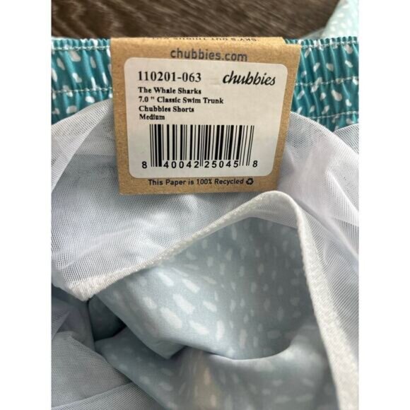 NWT Chubbies The Whale Sharks Classic Swim Trunks 7” Blue Size Medium - Picture 4 of 7